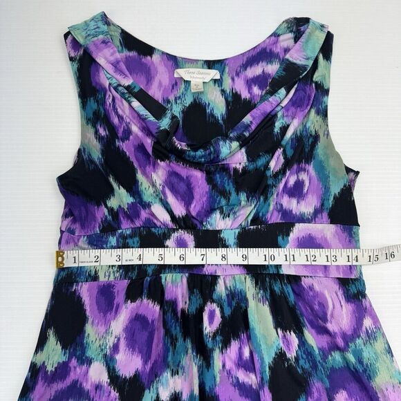 Three Seasons Maternity Sleeveless Dress Drape Front Purple Size Medium - Picture 5 of 6